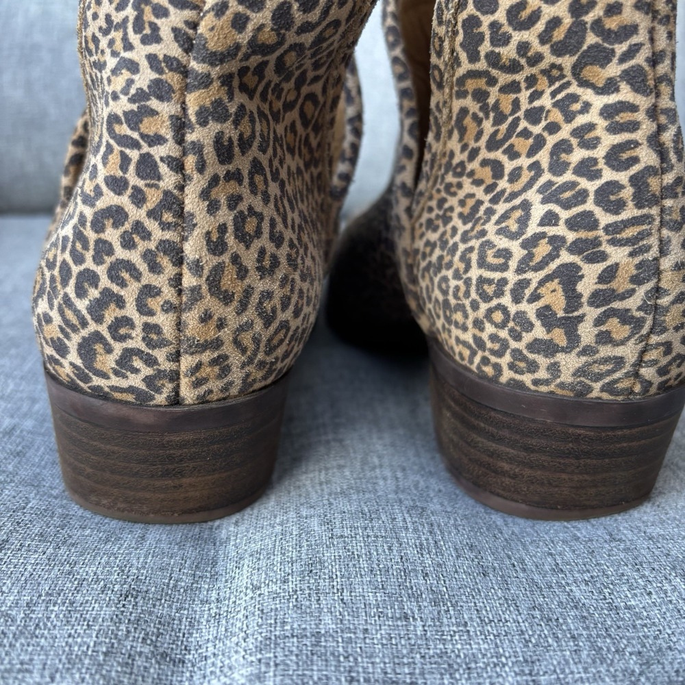 Lucky Brand BALEY 2 Women Size 8M Leopard Leather Boots Ankle Bootie - Picture 5 of 12